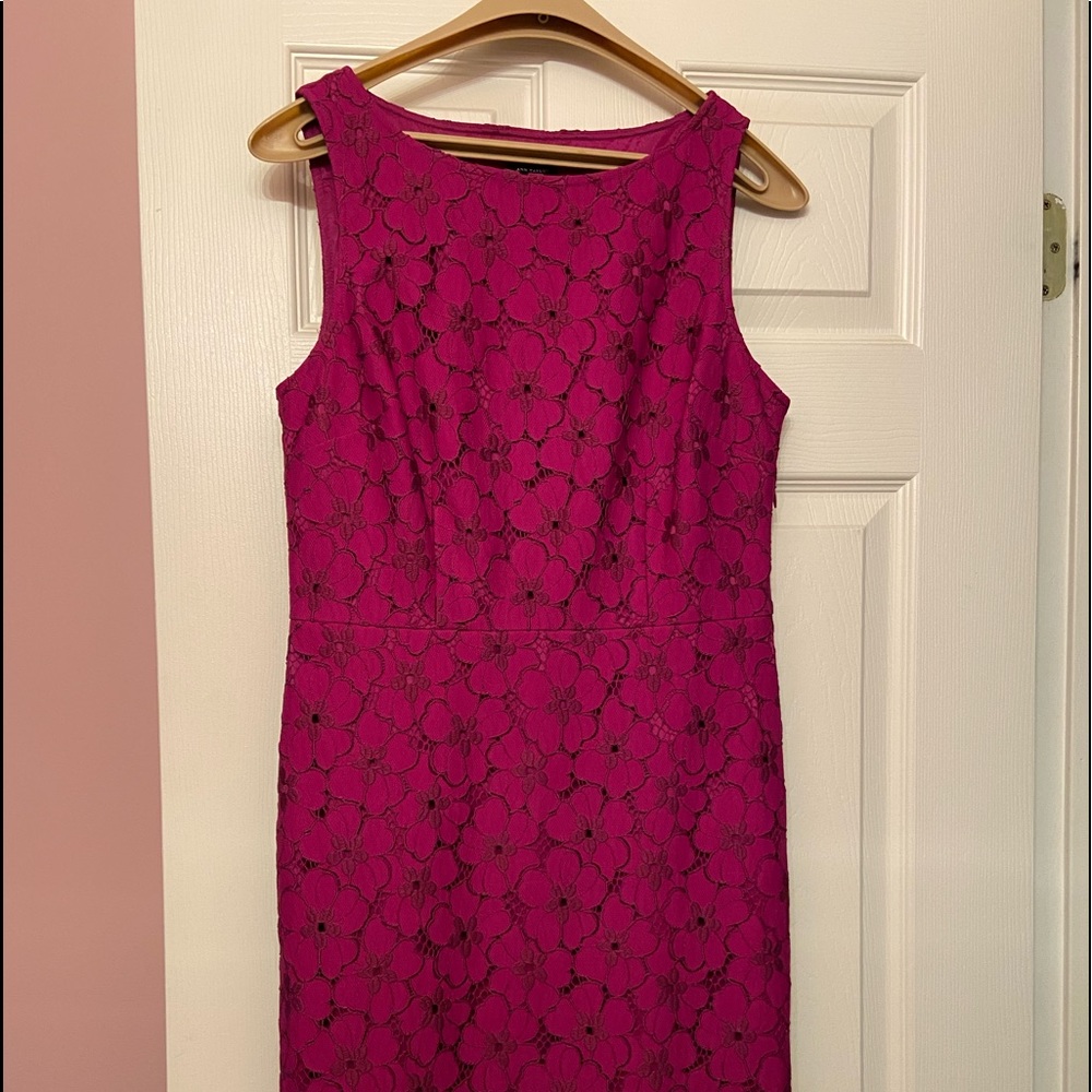 Ann Taylor Sleeveless eyelet cocktail dress.